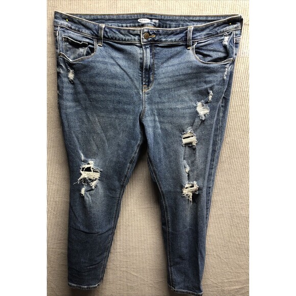 Old Navy Rockstar Super Skinny Jeans 18 Petite Factory Destroyed - Picture 1 of 16